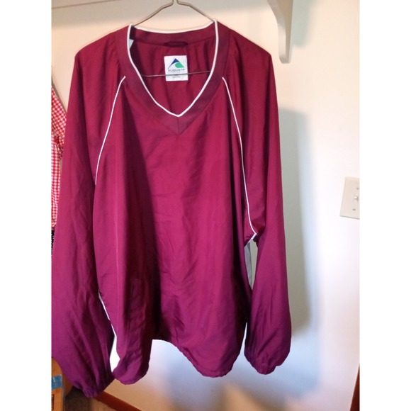 Augusta Sportswear Other - Augusta Sports Wear Pullover Windbreak Pockets Fishing Shirt Vinyl Burgundy 3XL